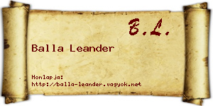 Balla Leander névjegykártya